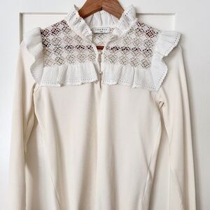 Sandro Paris, Embroidered Lace Shirt (Size One)
